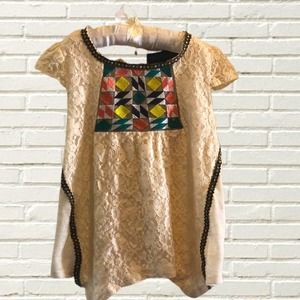 Weavers Girl Boho style top sz M